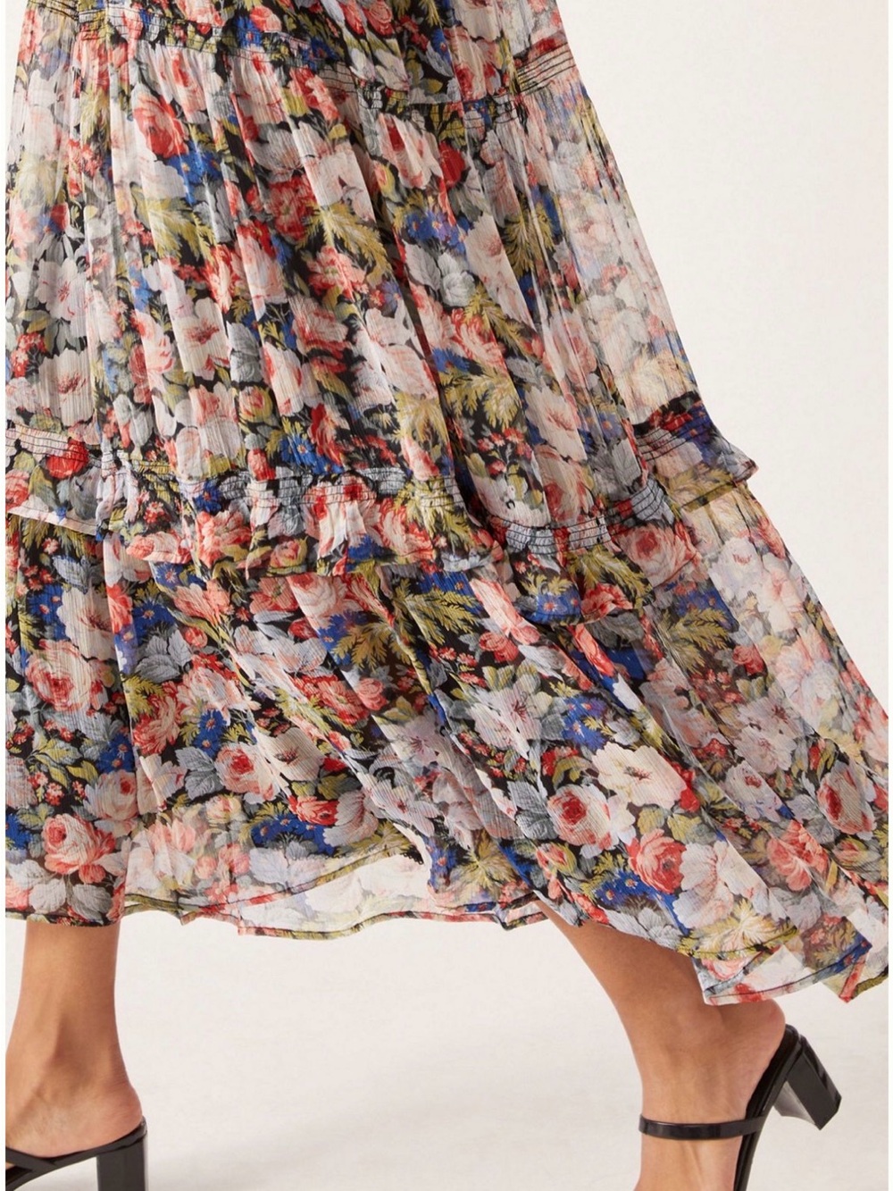 Anthropologie Floral Dress in Blue, Green, Pink - Picture 3 of 9